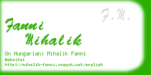 fanni mihalik business card